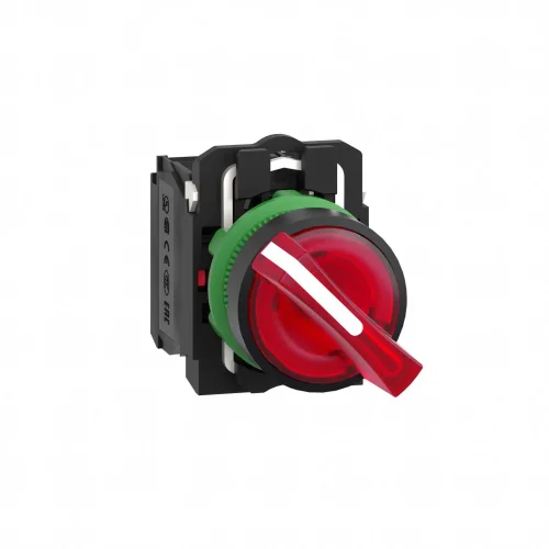 Schneider Electric XB5AK124B5 Harmony XB5 Mandal Buton Ø22 2 Konumlu LED'li 24V AC/DC 1NA+1NK Kırmızı - 1