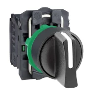 Schneider Electric XB5AD33 Harmony XB5 Mandal Buton Ø22 3 Konumlu Sabit 2 NA Siyah - 1