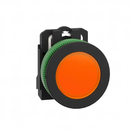 Schneider Electric XB5FVM5 Harmony XB5 Selektör Anahtar Gömülü Plastik Seri Ø30 2 Pozisyonlu mandal buton LED'li230 V AC 1 NA+1 NK Sarı - 1