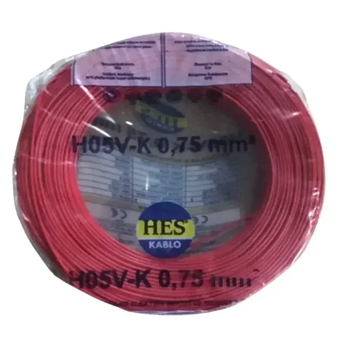 Hes H05V-K 1X0,75 mm² Kırmızı Renk NYAF Kablo - 1