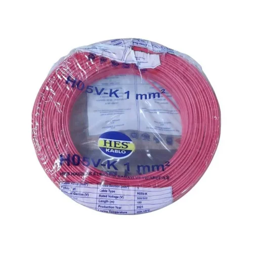 Hes H05V-K 1X1 mm² Kırmızı Renk NYAF Kablo - 1