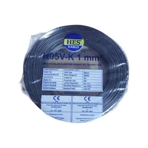 Hes H05V-K 1X1 mm² Siyah Renk NYAF Kablo - 1