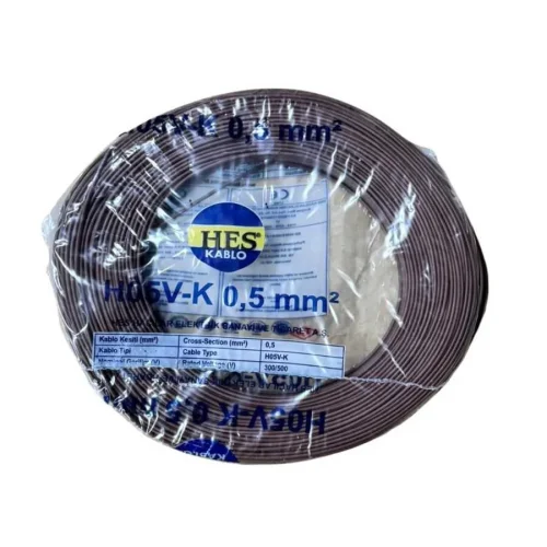 Hes H07V-K 1X0,50 mm² Kahve Renk NYAF Kablo - 1