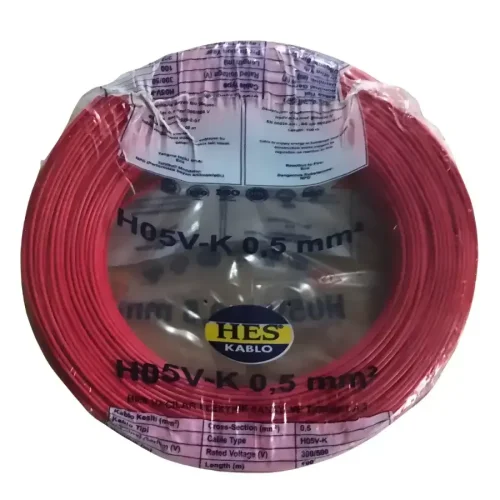 Hes H07V-K 1X0,50 mm² Kırmızı Renk NYAF Kablo - 1
