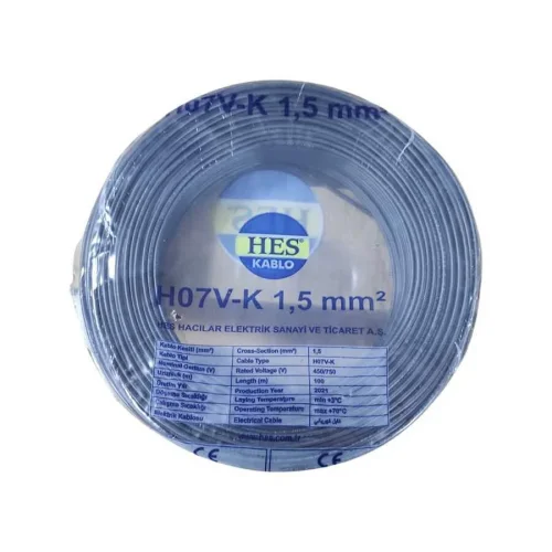 Hes H07V-K 1X1,5 mm² Siyah Renk NYAF Kablo - 1