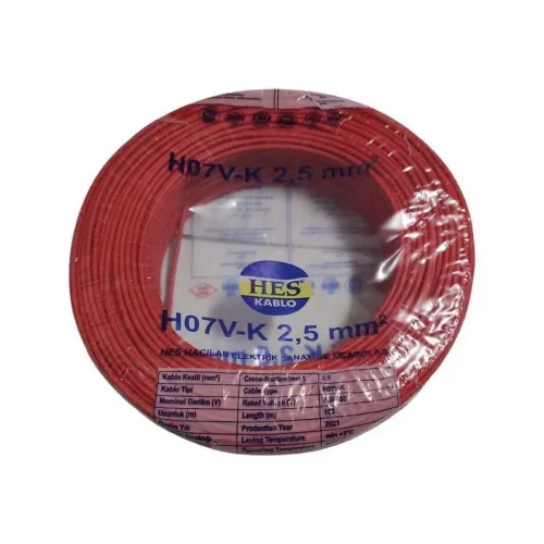 Hes H07V-K 1X2,5 mm² Kırmızı Renk NYAF Kablo - 1