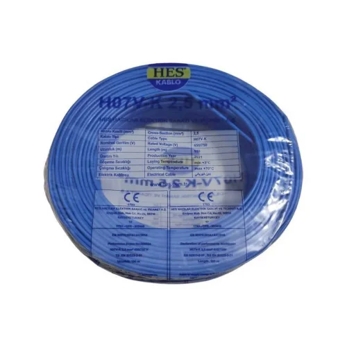 Hes H07V-K 1X2,5 mm² Mavi Renk NYAF Kablo - 3
