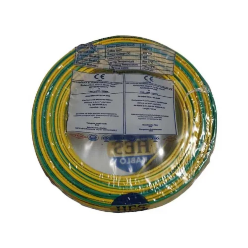 Hes H07V-K 1X2,5 mm² Sarı-Yeşil Renk NYAF Kablo - 1