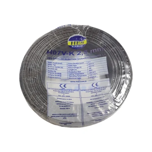 Hes H07V-K 1X2,5 mm² Siyah Renk NYAF Kablo - 1
