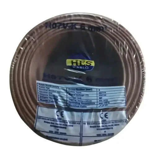 Hes H07V-K 1X6 mm² Kahve Renk NYAF Kablo - 1