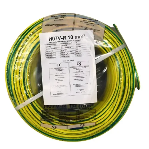 Hes H07V-R 1X10 mm² Sarı-Yeşil Renk NYA Kablo - 1