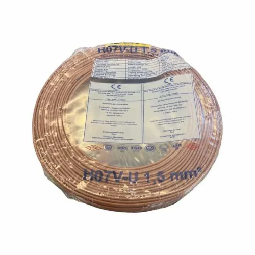 Hes H07V-U 1X1,5 mm² Kahve Renk NYA Kablo - 1