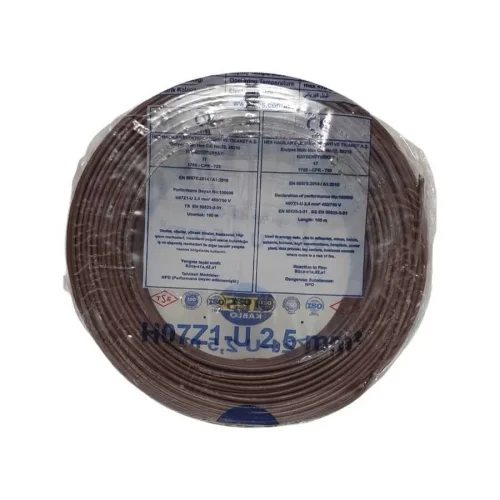 HES H07Z1-K 2,5 mm² Kahve Renk NYAF Halogen Free Kablo - 1