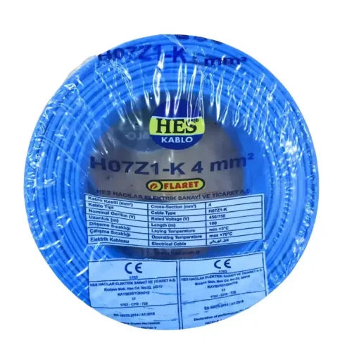 HES H07Z1-K 4 mm² Halojen Free Nyaf Kablo Mavi H07Z1-K - 1