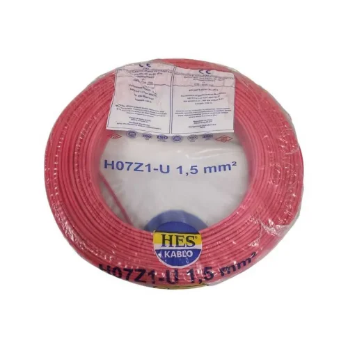 HES H07Z1-U 1,5 mm² Kırmızı NYA Halogen Free Kablo - 1
