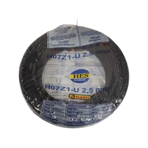 HES H07Z1-U 2,5 mm² Siyah NYA Halogen Free Kablo - 1