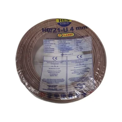 HES H07Z1-U 4 mm² Kahve Renk NYA Halogen Free Kablo - 1