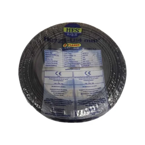 HES H07Z1-U 4 mm² Siyah NYA Halogen Free Kablo - 1