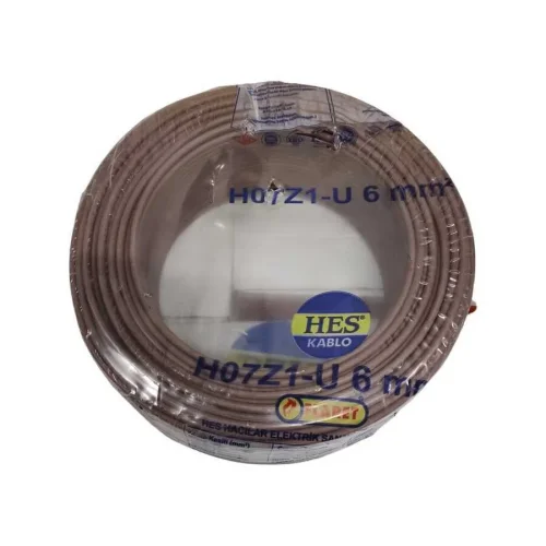 HES H07Z1-U 6 mm² Kahve Renk NYA Halogen Free Kablo - 1