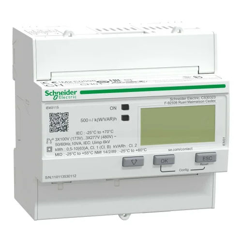 Schneider Electric A9MEM3115 iEM3115 63A Direkt Bağlantılı 3-faz kWH Ölçer Multi-Tarife - 1