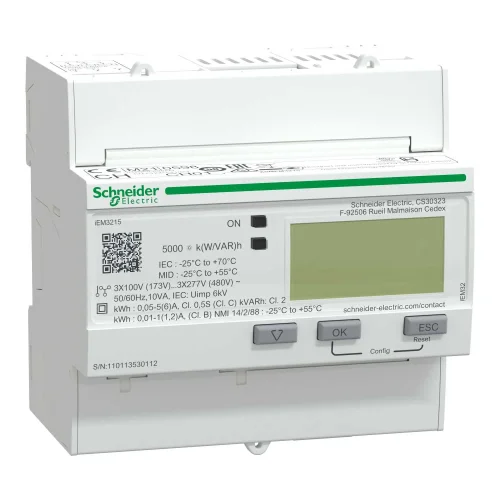 Schneider Electric A9MEM3215 iEM3215 Akım Trafosu bağlantılı 3-faz kWH ölçer Multi-Tarife - 1