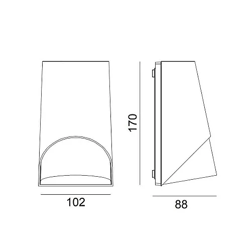 Jüpiter JG928 AN Alüminyum 5W 170x102x88 Antrasit Bahçe Aplik IP44 - 2