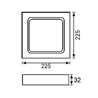Jüpiter LC445 B Alüminyum 18W / 120° 210x210x32 Beyaz Sıva Üstü LED Panel IP20 - 2
