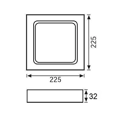 Jüpiter LC445 B Alüminyum 18W / 120° 210x210x32 Beyaz Sıva Üstü LED Panel IP20 - 2