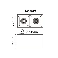 Jüpiter LC606 Alüminyum 2x10W / 45° 145x77x95 Siyah-Altın 2’li LED Tavan Armatürü IP20 - 2