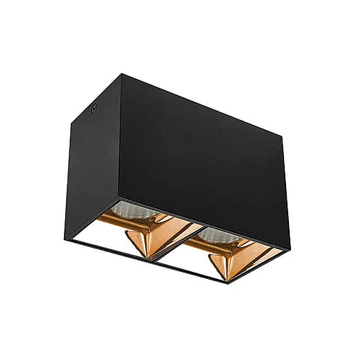 Jüpiter LC606 Alüminyum 2x10W / 45° 145x77x95 Siyah-Altın 2’li LED Tavan Armatürü IP20 - 1