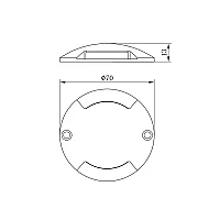 Jüpiter LG922 Alüminyum 0,8W / 2x25° Ø70x15 LED Deck Armatürü IP67 - 2