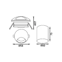 Jüpiter LW972 G Alüminyum 3.5W / 100° Ø58x75 3000K 150 Lümen Titanyum Anodize LED Duvar Armatürü IP54 - 2