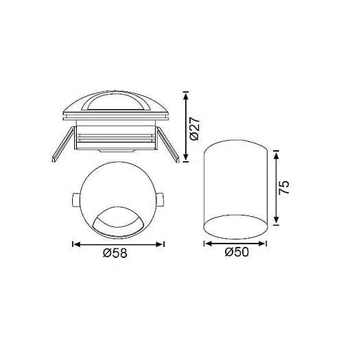 Jüpiter LW972 G Alüminyum 3.5W / 100° Ø58x75 3000K 150 Lümen Titanyum Anodize LED Duvar Armatürü IP54 - 2