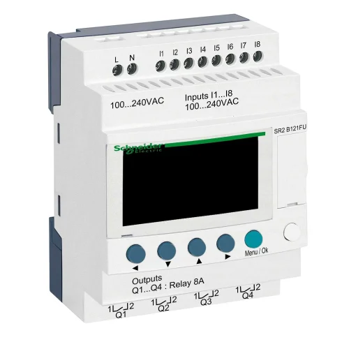 Schneider Electric SR2B121FU Kompakt Akıllı Röle Zelio Logic - 12 G Ç - 100..240 V Ac - Saat - Ekran - 1