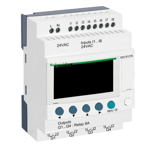 Schneider Electric SR2B121B Kompakt Akıllı Röle Zelio Logic - 12 G Ç - 24 V Ac - Saat - Ekran - 1