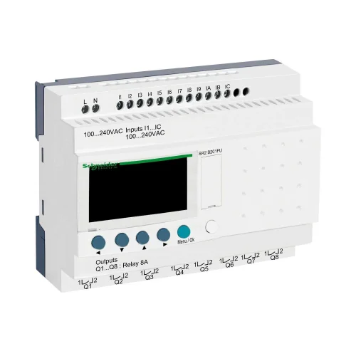 Schneider Electric SR2B201FU Kompakt Akıllı Röle Zelio Logic - 20 G Ç - 100..240 V Ac - Saat - Ekran - 1