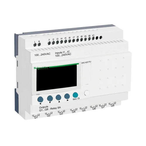 Schneider Electric SR2A201FU Kompakt Akıllı Röle Zelio Logic - 20 G Ç - 100..240 V Ac - Saat Yok - Ekran - 1