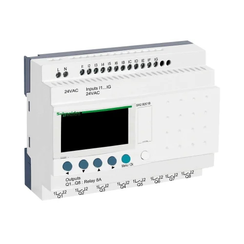 Schneider Electric SR2B201B Kompakt Akıllı Röle Zelio Logic - 20 G Ç - 24 V Ac - Saat - Ekran - 1