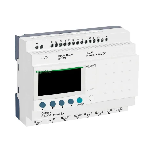 Schneider Electric SR2B201BD Kompakt Akıllı Röle Zelio Logic - 20 G Ç - 24 V Dc - Saat - Ekran - 1