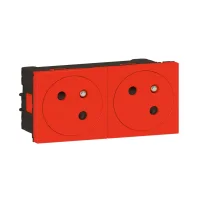 Legrand 278172L İkili Düz Yüzey Ups Priz 45° 16A 250V 4M Kırmızı - 1