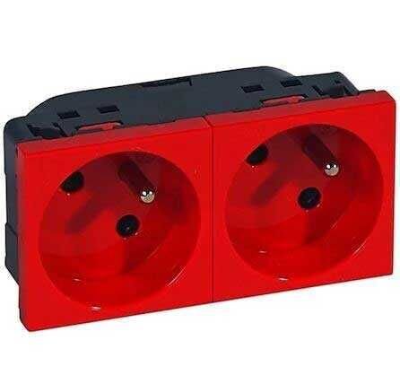 Legrand 278172L İkili Ups Priz 45° 16A 250V 4M Kırmızı - 1
