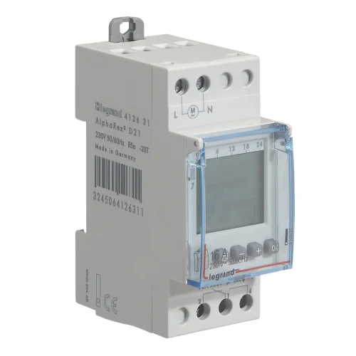 Legrand 412631 Haftalık Dijital Zaman Saati 1Çıkışlı 16A 230V 2Modül 50/60Hz - 1
