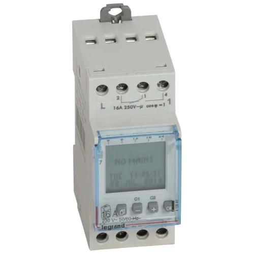 Legrand 412641 Haftalık Dijital Zaman Saati 2Çıkışlı 16A 230V 2Modül 50/60Hz - 1