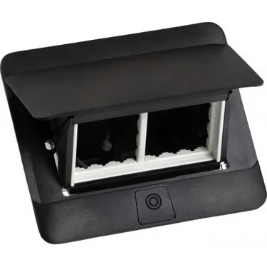 Legrand 654002 Pop-Up Set Üstü Priz Kasası 4 Modules Black + İnstallation Kit - 1