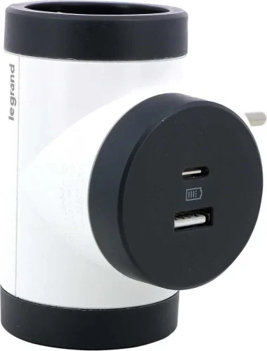 Legrand 694522 16 A 2 X 2P+E Yandan Çıkışlı A Tipi Usb + C Tipi Usb Çıkışlı Usb Çıkışı 3.0 A 15W Çoklu Priz - 1
