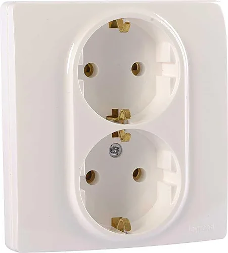 Legrand 767116 Salbei Serisi Beyaz İkili Topraklı Priz 230V 16A - 1