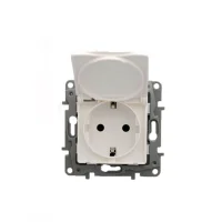 Legrand 767118 Salbei Serisi Beyaz Kapaklı Topraklı Priz 230V 16A - 1