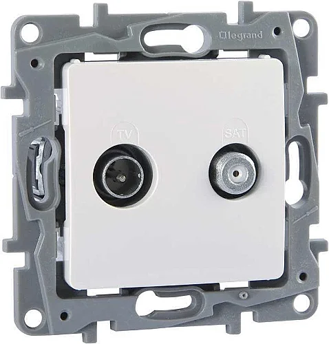 Legrand 767128 Salbei Serisi Beyaz Tv -Sat Prizi Sonlu - 1