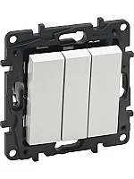 Legrand 768103 Raventi Uclu Anahtar 10Ax Beyaz - 1