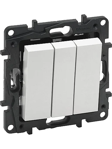 Legrand 768103 Raventi Uclu Anahtar 10Ax Beyaz - 1